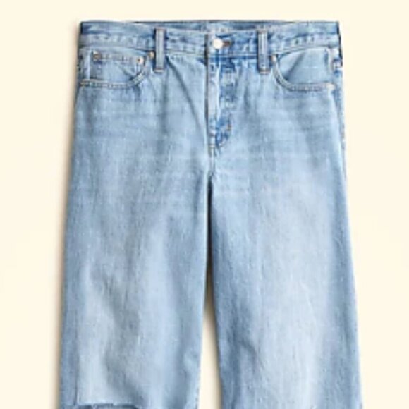 J.Crew Petite Lower Rise Distressed Wide Leg Jean Blue Synniva Wash US 32P NWT. - Picture 6 of 6